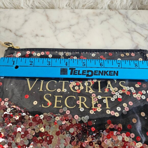Victoria Secret Black&Shimmer Cosmetic Bag/Wrislet - Picture 3 of 5